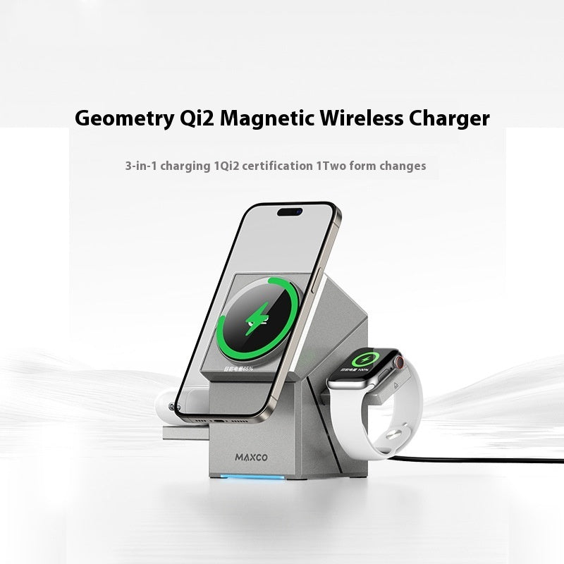 MagCharge Qi2 – 3-in-1 Magnetic Wireless Charger